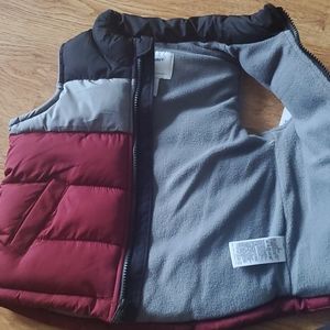 Burgundy, grey and black Bubble vest